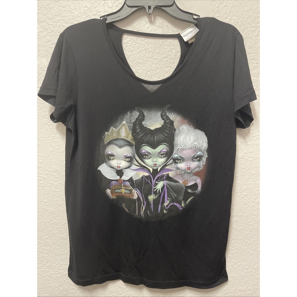 Disney Villains Women's Art Shirt Jasmine Becket/Malificent/Ursula Size Medium